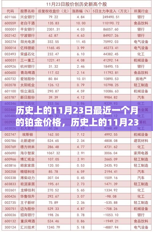 历史上的11月23日铂金价格深度解析，市场动态、竞品对比及走势预测