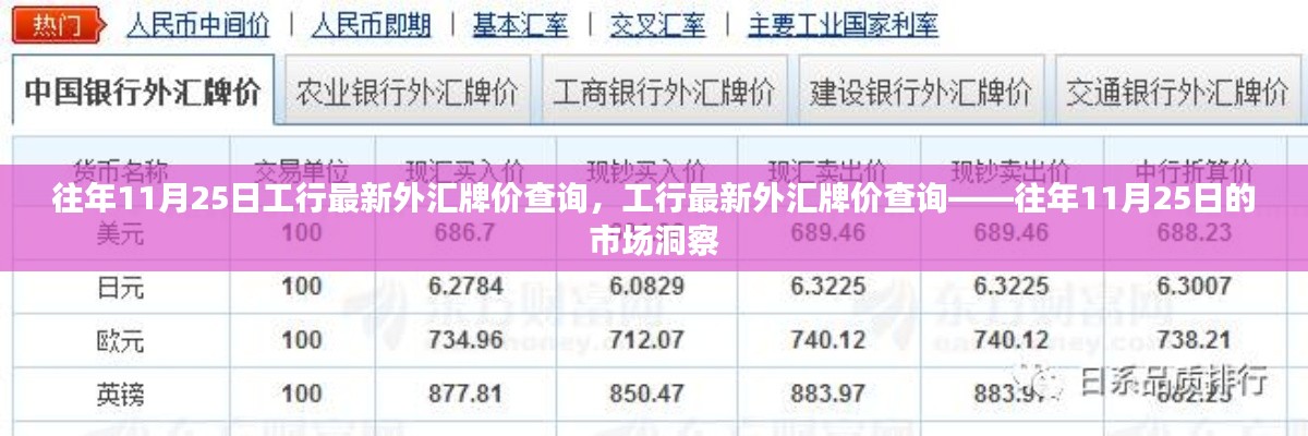 往年11月25日工行最新外汇牌价查询及市场洞察分析