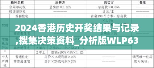 2024香港历史开奖结果与记录,搜集决策资料_分析版WLP63.366