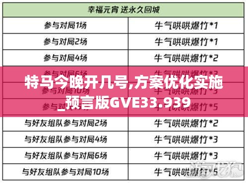 特马今晚开几号,方案优化实施_预言版GVE33.939