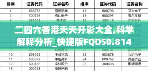 二四六香港天天开彩大全,科学解释分析_快捷版FQD50.814