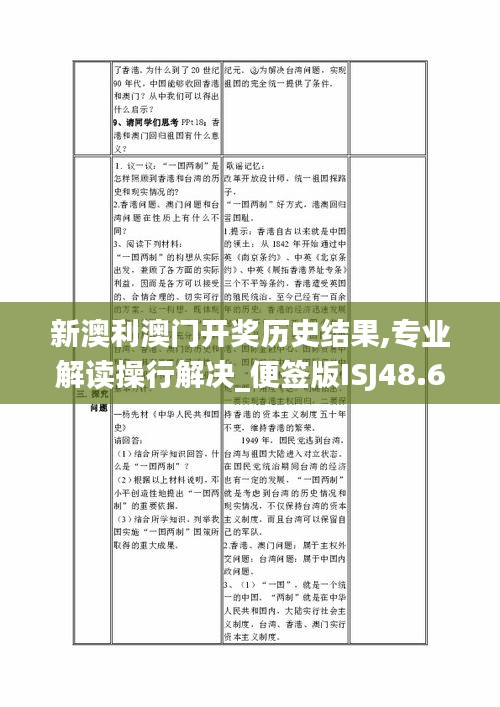 新澳利澳门开奖历史结果,专业解读操行解决_便签版ISJ48.656