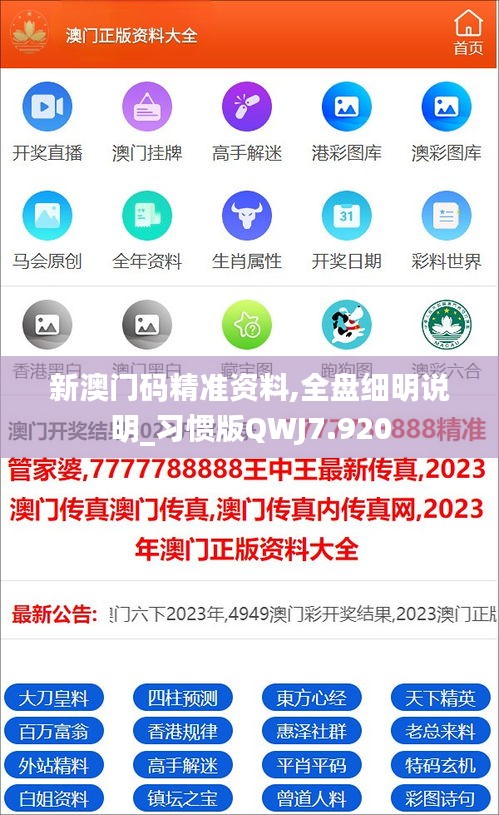 新澳门码精准资料,全盘细明说明_习惯版QWJ7.920