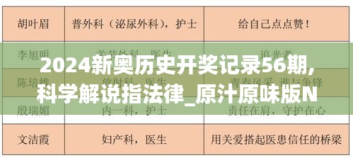 2024新奥历史开奖记录56期,科学解说指法律_原汁原味版NLI57.746