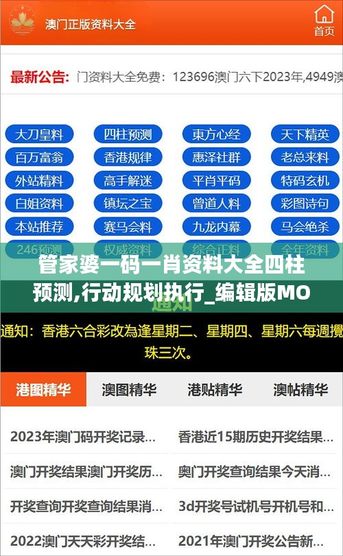 管家婆一码一肖资料大全四柱预测,行动规划执行_编辑版MOQ8.857