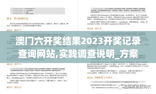 澳门六开奖结果2023开奖记录查询网站,实践调查说明_方案版NAI98.301