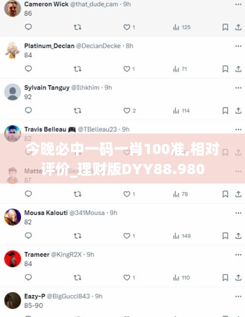 今晚必中一码一肖100准,相对评价_理财版DYY88.980