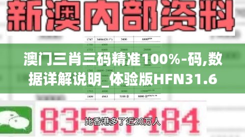 澳门三肖三码精准100%-码,数据详解说明_体验版HFN31.606