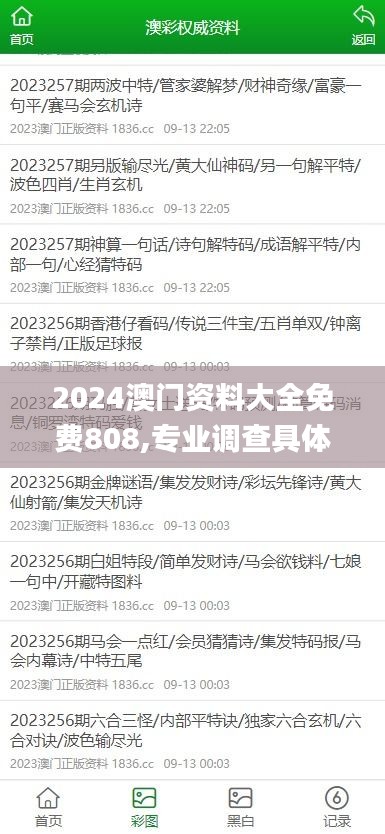 2024澳门资料大全免费808,专业调查具体解析_体验式版本NIY81.848