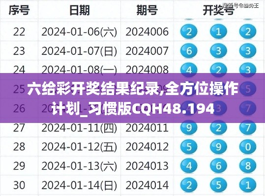 六给彩开奖结果纪录,全方位操作计划_习惯版CQH48.194