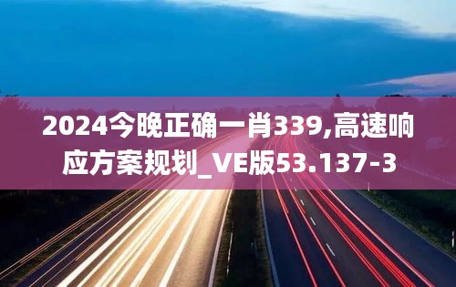 2024今晚正确一肖339,高速响应方案规划_VE版53.137-3