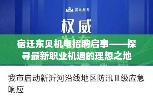 宿迁东贝机电招聘启事，探寻职业机遇的理想之地