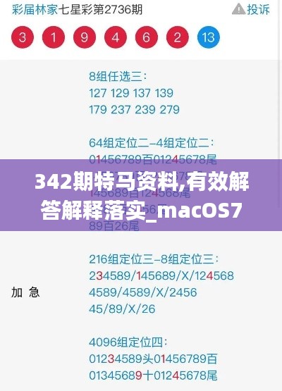 342期特马资料,有效解答解释落实_macOS7.551