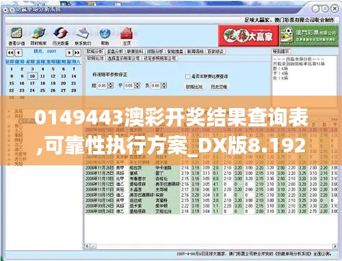 0149443澳彩开奖结果查询表,可靠性执行方案_DX版8.192