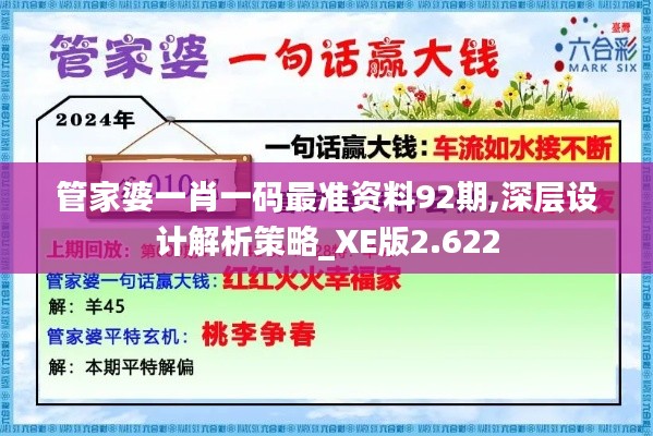 管家婆一肖一码最准资料92期,深层设计解析策略_XE版2.622