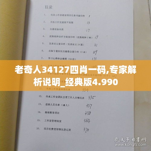 老奇人34127四肖一码,专家解析说明_经典版4.990