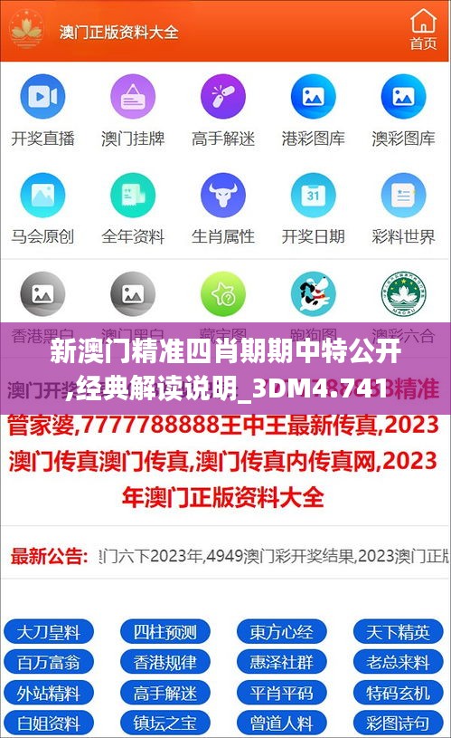 新澳门精准四肖期期中特公开,经典解读说明_3DM4.741