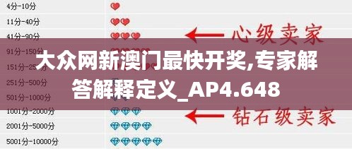 大众网新澳门最快开奖,专家解答解释定义_AP4.648