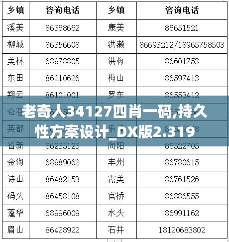 老奇人34127四肖一码,持久性方案设计_DX版2.319