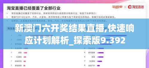新澳门六开奖结果直播,快速响应计划解析_探索版9.392