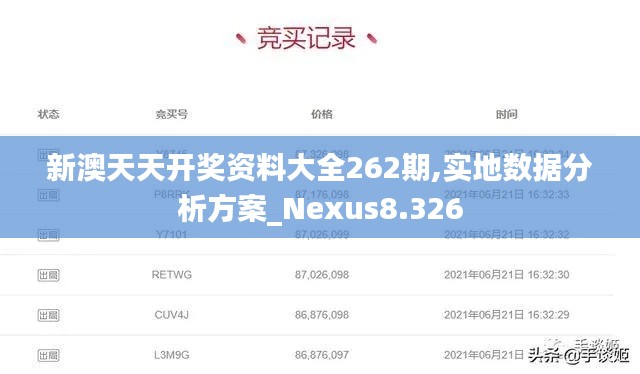 新澳天天开奖资料大全262期,实地数据分析方案_Nexus8.326