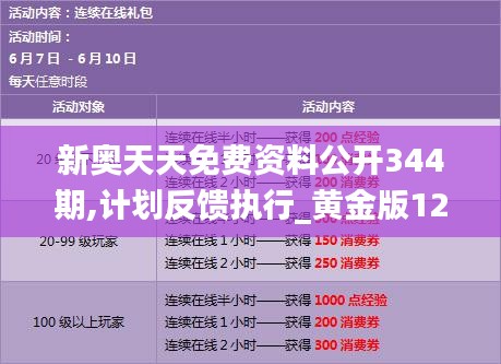 新奥天天免费资料公开344期,计划反馈执行_黄金版12.319