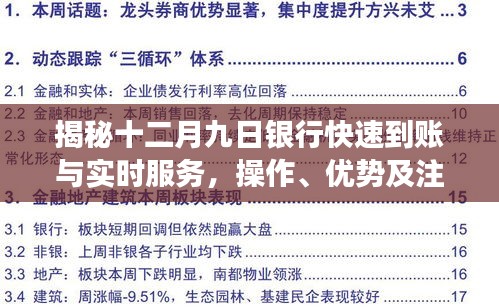 揭秘十二月九日银行快速到账与实时服务，操作、优势及注意事项