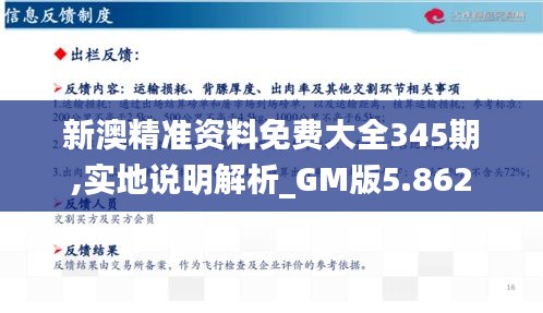 新澳精准资料免费大全345期,实地说明解析_GM版5.862