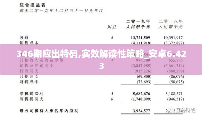 346期应出特码,实效解读性策略_安卓6.423