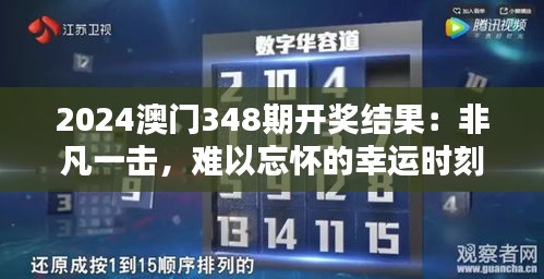 2024澳门348期开奖结果：非凡一击，难以忘怀的幸运时刻