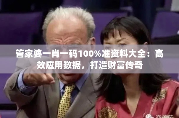 管家婆一肖一码100%准资料大全：高效应用数据，打造财富传奇