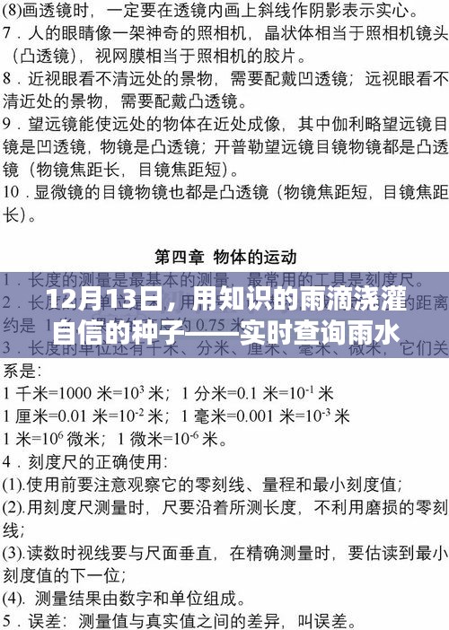 12月13日，以知识之雨滋养自信种子，实时雨水查询助力个人成长