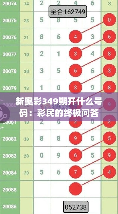 新奥彩349期开什么号码：彩民的终极问答