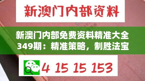 新澳门内部免费资料精准大全349期：精准策略，制胜法宝