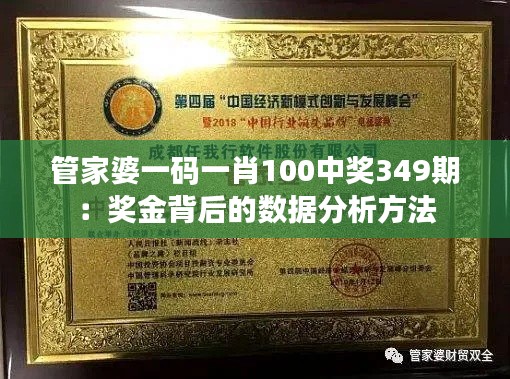 管家婆一码一肖100中奖349期：奖金背后的数据分析方法