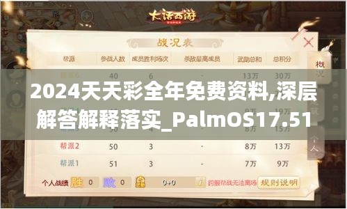 2024天天彩全年免费资料,深层解答解释落实_PalmOS17.519