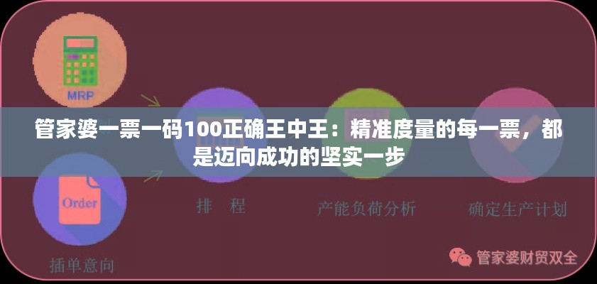 管家婆一票一码100正确王中王：精准度量的每一票，都是迈向成功的坚实一步