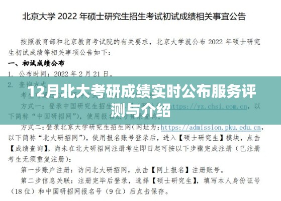 北大考研成绩实时公布服务评测与介绍，深度解读十二月考研成绩公布情况