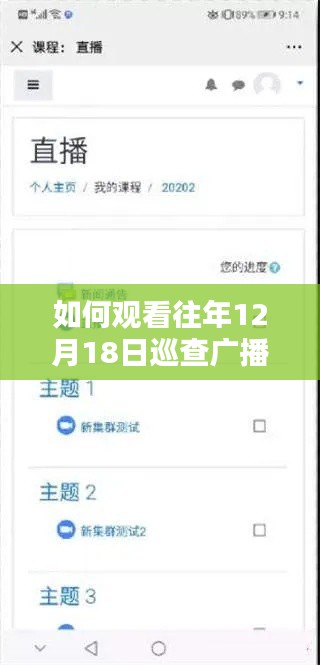 详细步骤指南，如何观看往年12月18日巡查广播实时直播视频回放