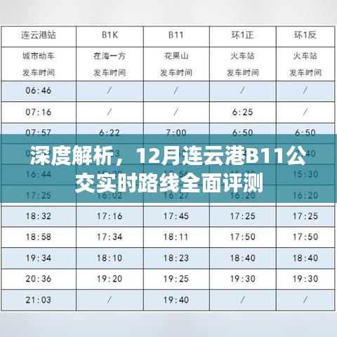 深度解析，连云港B11公交实时路线全面评测报告（附深度分析）