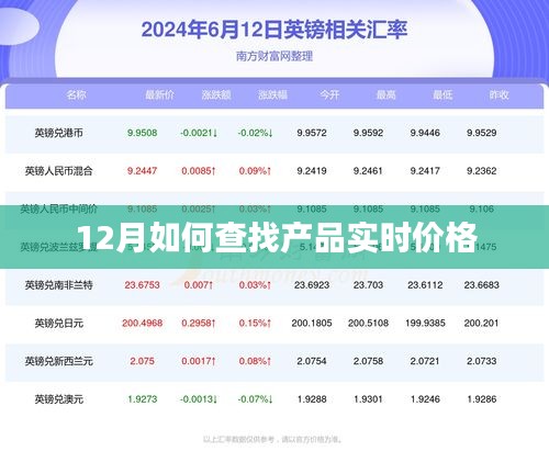 12月产品实时价格查询攻略