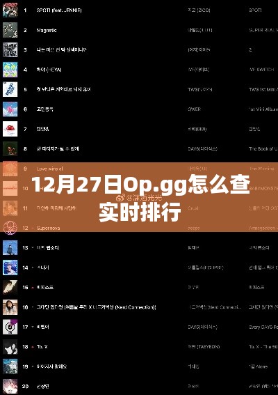 Op.gg实时排行查询攻略，12月27日查看方法