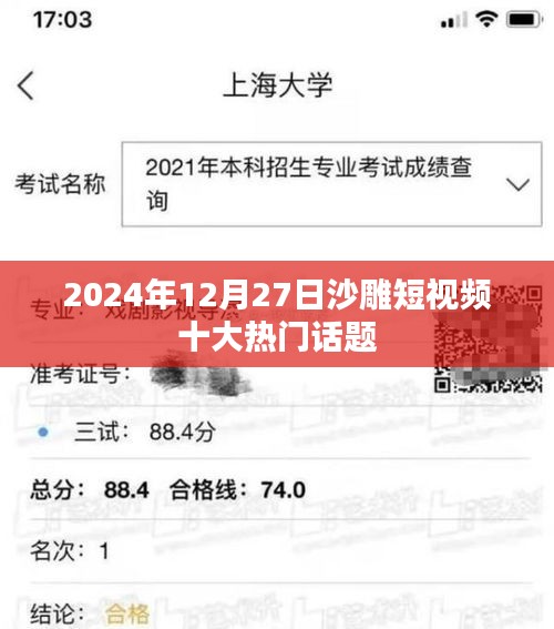 沙雕短视频热门话题榜TOP10，2024年12月27日盘点